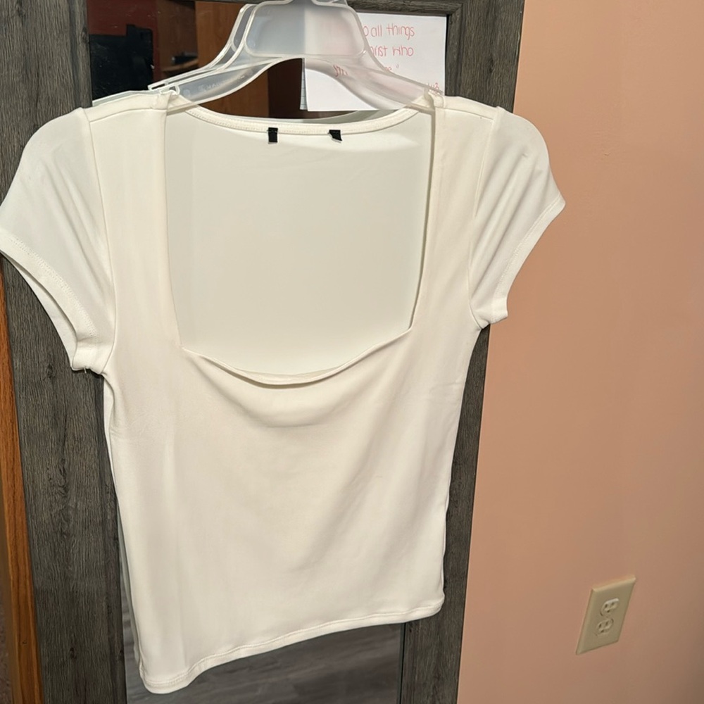 White, low cut, Forever 21 top! Size medium